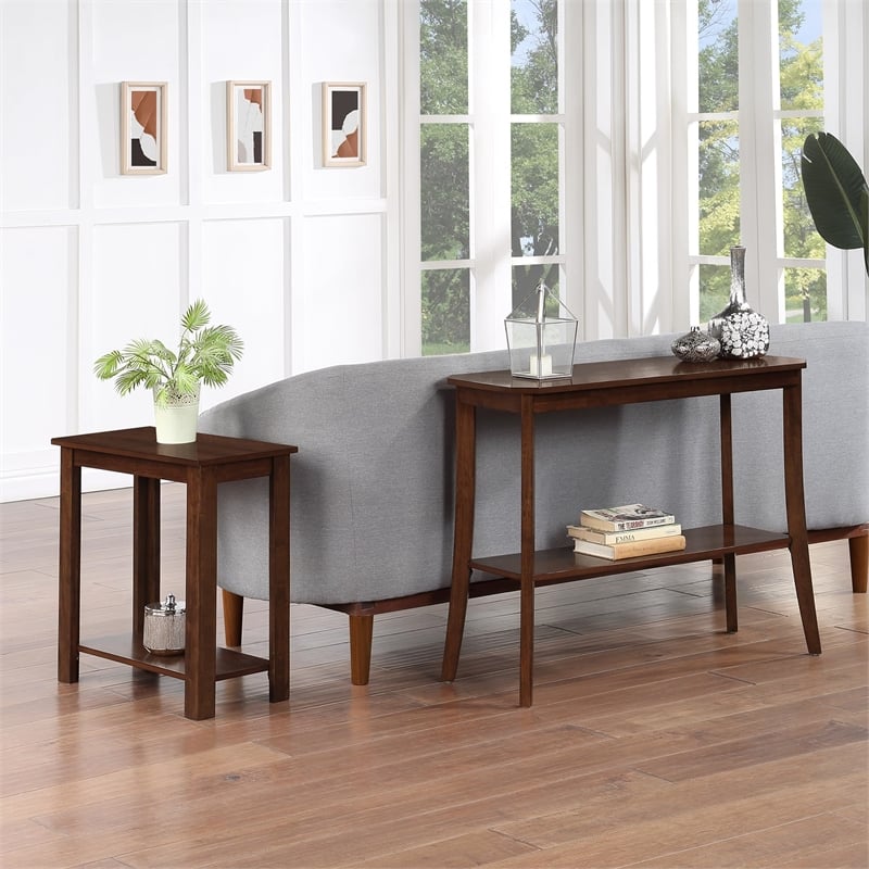 Designs2Go Baja Chairside End Table in Espresso Mahogany Wood Finish