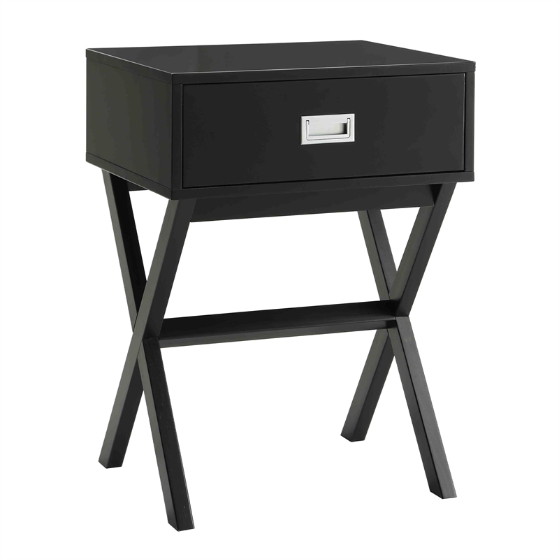 Convenience Concepts Designs2Go Landon End Table in Black Wood Finish