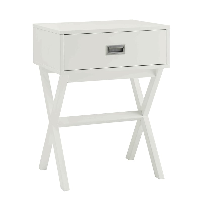 Convenience Concepts Designs2Go Landon End Table in White Wood Finish