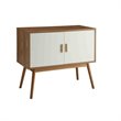 Convenience Concepts Oslo Storage Console in White and Natural Wood Finish