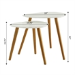 Convenience Concepts Oslo Nesting End Tables in White and Natural Wood Finish