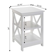 Convenience Concepts Oxford Square End Table in White Wood Finish