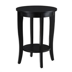 Convenience Concepts American Heritage Round Table in Black Wood Finish