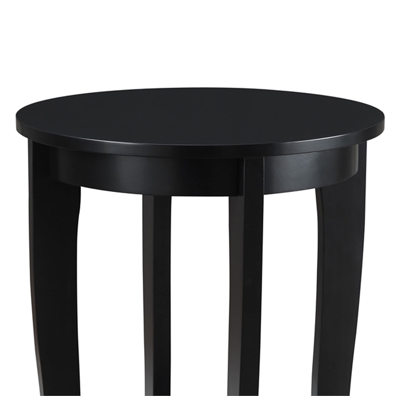 Convenience Concepts American Heritage Round Table in Black Wood Finish
