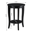 Convenience Concepts American Heritage Round Table in Black Wood Finish