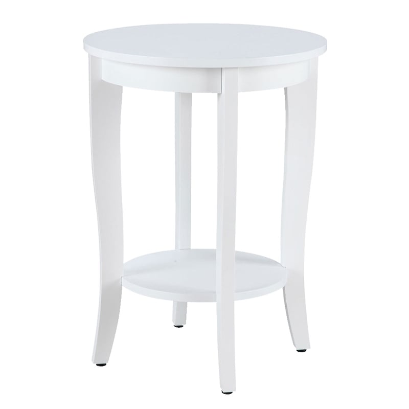 Convenience Concepts American Heritage Round Table in White Wood Finish