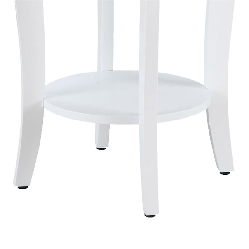Convenience Concepts American Heritage Round Table in White Wood Finish