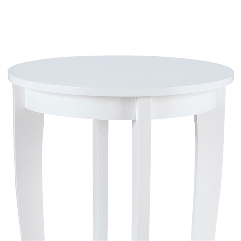 Convenience Concepts American Heritage Round Table in White Wood Finish