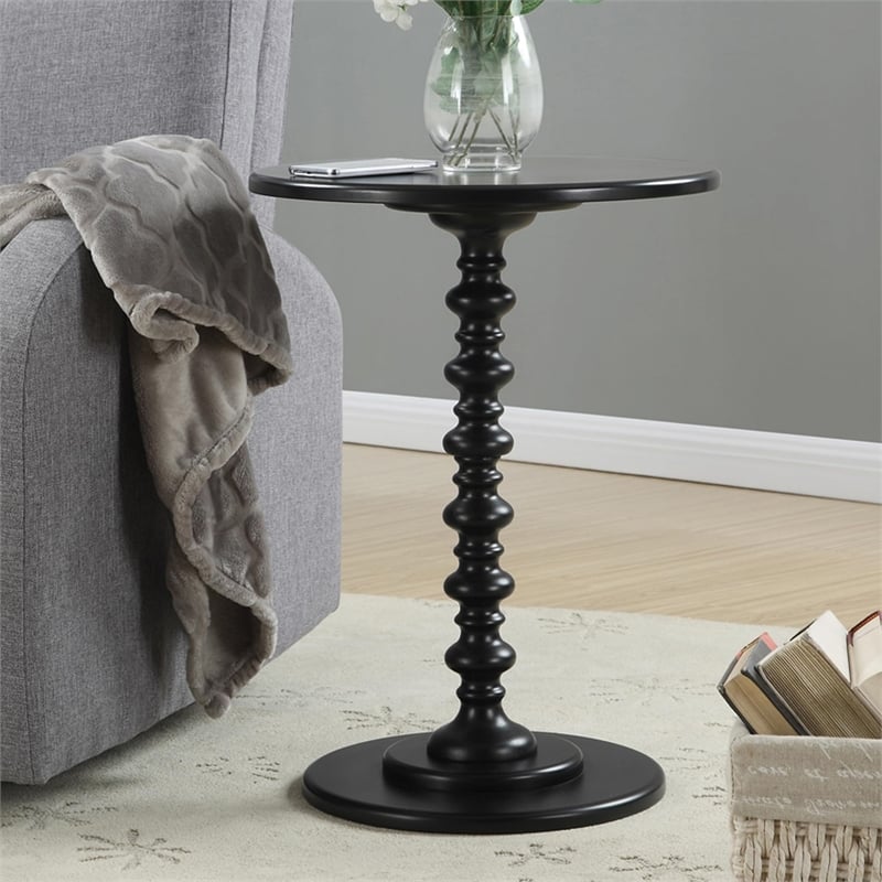 Convenience Concepts Palm Beach Spindle Table in Black Wood Finish