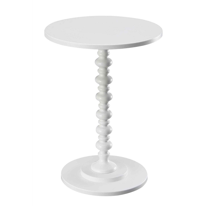 Convenience Concepts Palm Beach Spindle Table in White Wood Finish