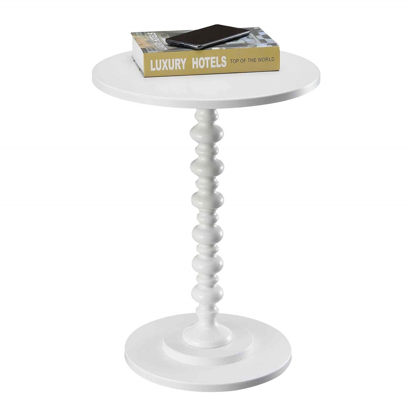 Convenience Concepts Palm Beach Spindle Table in White Wood Finish