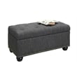 Convenience Concepts Designs4Comfort 7th Avenue Ottoman in Black Faux Leather