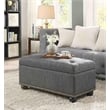 Convenience Concepts Designs4Comfort 7th Avenue Ottoman in Black Faux Leather