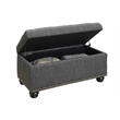 Convenience Concepts Designs4Comfort 7th Avenue Ottoman in Black Faux Leather