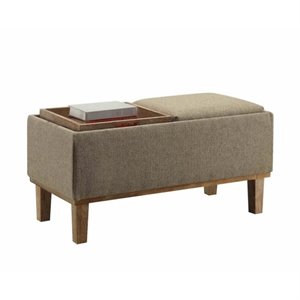 convenience concepts designs4comfort brentwood ottoman in sandstone beige fabric
