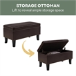 Convenience Concepts Designs4Comfort Winslow Ottoman in Espresso Faux Leather