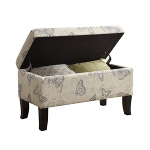 designs4comfort winslow ottoman in butterfly multi-color print fabric