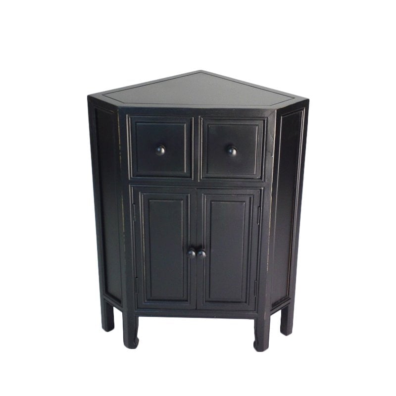 Wayborn Suchow Corner Cabinet In Black 5652b