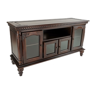 Vineyard TV stand made of Basswood in Brown color size