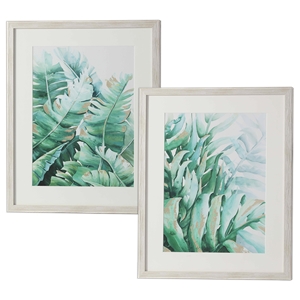 Tropical Vibes in Green and Gold color on a Resin Frame 17