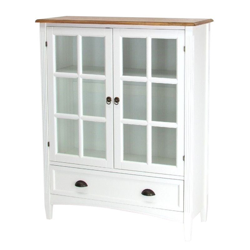 Wayborn 1 Shelf Barrister Bookcase with Glass Door in White - 9122W