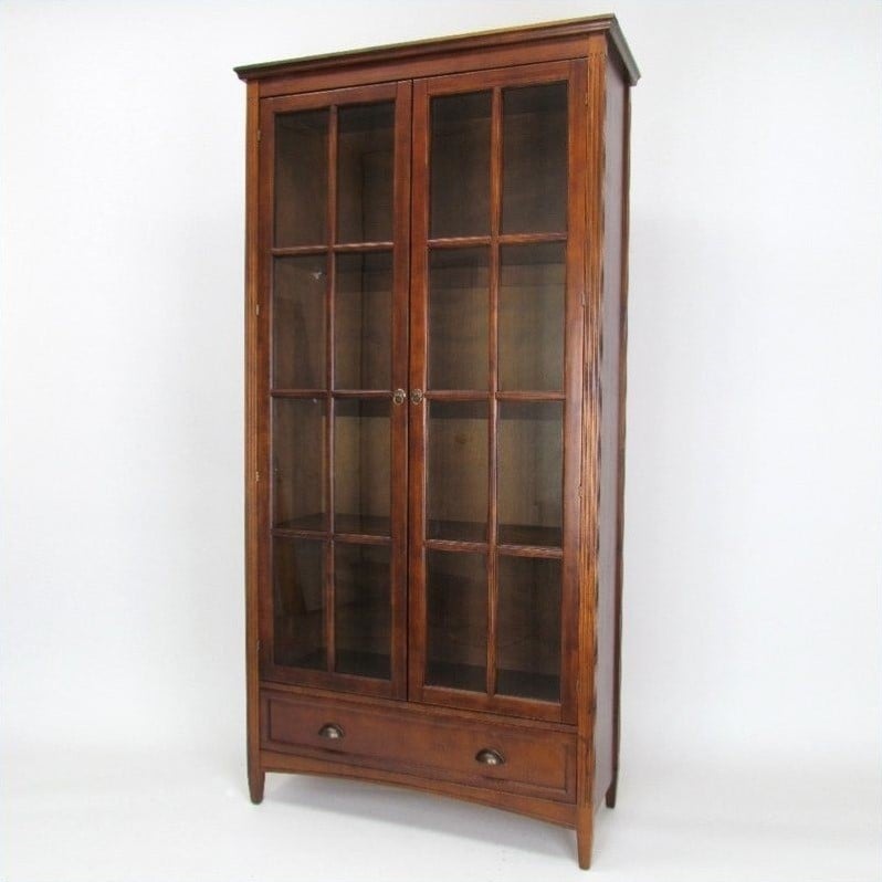 Barrister Bookcase with Glass Door in Brown - 9124