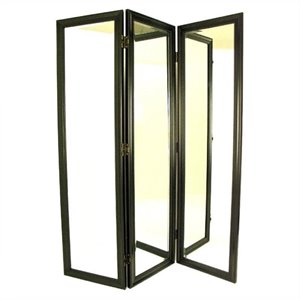 wayborn mirror with frame full size dressing room divider in black