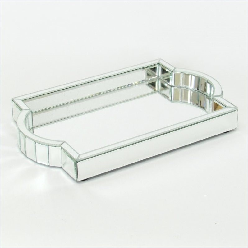 Wayborn Pine Wood Beveled Mirror Tray MB004 Cymax Stores