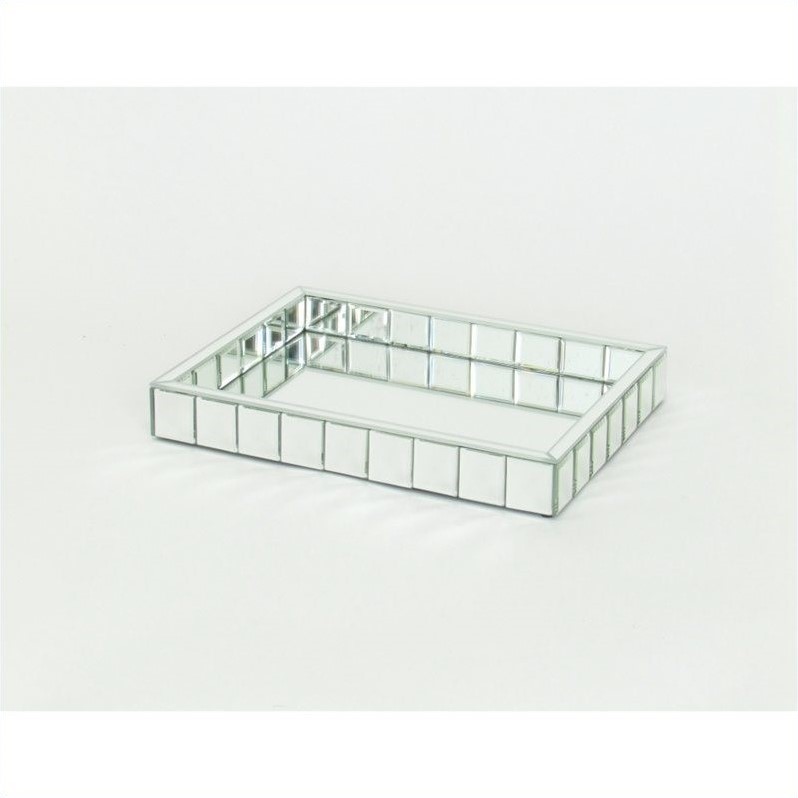 Pine Wood Beveled Mirror Tray MB006