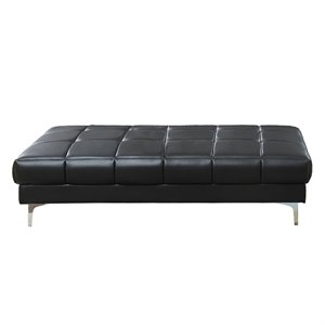 poundex furniture faux leather tufted cocktail ottoman