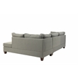 Poundex 3 Piece Fabric Reversible Sectional Sofa Set with Ottoman in Gray