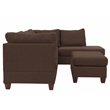 Poundex 3 Piece Fabric Sectional Sofa Set with Ottoman in Chocolate Brown