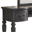 Poundex Furniture Wood Vanity Set with Stool and Mirror in Gray Color