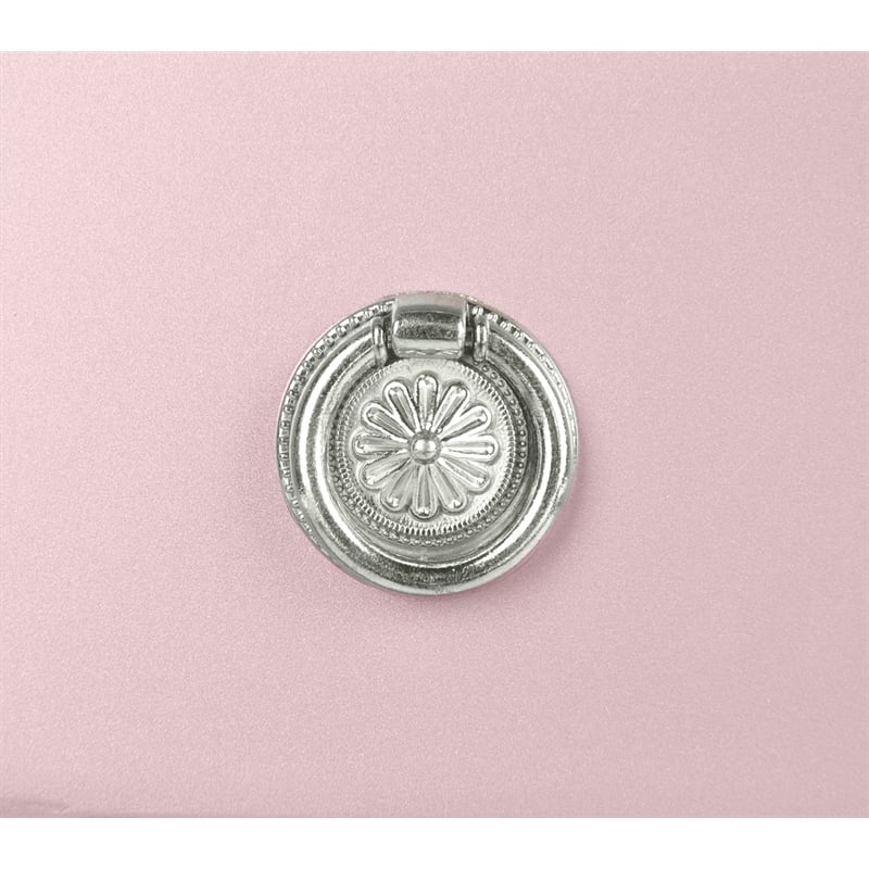 Poundex Furniture Wood Vanity Set with Mirror and Stool in Pink Rose Gold Color