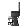 Poundex Furniture Wood Vanity Set with Stool and Mirror in Black