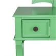 Poundex Wood Vanity Set with Stool and Mirror in Apple Green