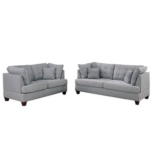 poundex furniture 2 piece fabric sofa set