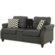 Poundex 2 Piece Fabric Sofa Set with USB Console in Blue Gray