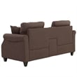 Poundex 2 Piece Fabric Sofa Set with USB Console in Dark Coffee