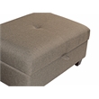Poundex 3 Piece Fabric Sectional Sofa Set with Storage Ottoman in Light Coffee