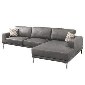 poundex furniture 2 piece leather sectional sofa set