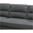 Poundex Furniture Fabric Reversible Sectional Sofa Set in Slate Gray Color