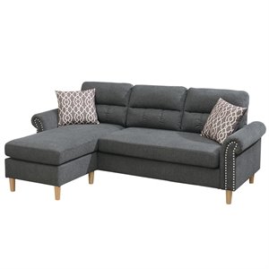poundex furniture fabric reversible sofa sectional set