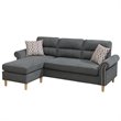 Poundex Furniture Fabric Reversible Sectional Sofa Set in Slate Gray Color