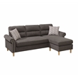 Poundex Furniture Fabric Reversible Sofa Sectional Set in Tan Brown Color