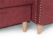 Poundex Furniture Fabric Reversible Sectional Sofa Set in Paprika Red Color