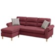 Poundex Furniture Fabric Reversible Sectional Sofa Set in Paprika Red Color