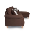 Poundex Furniture Fabric Reversible Sectional Sofa Set in Espresso Color