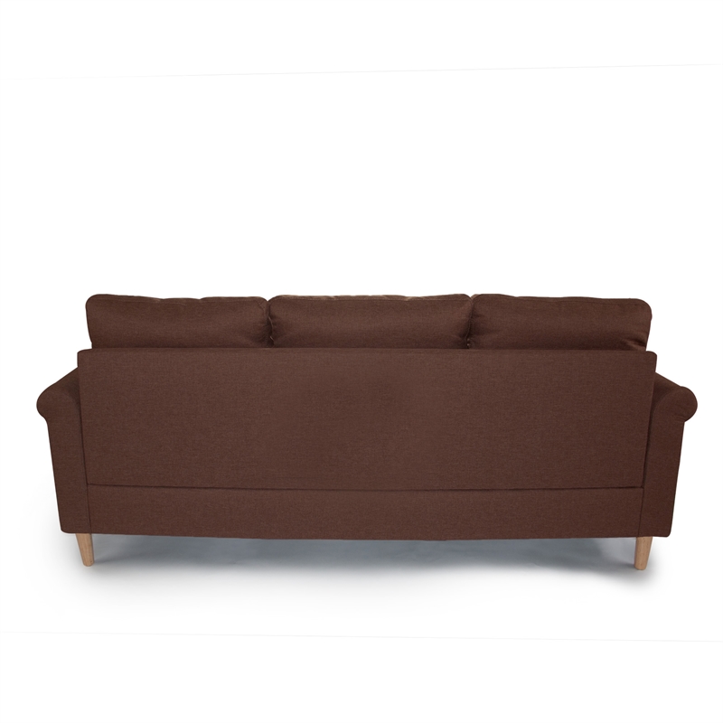 Poundex Furniture Fabric Reversible Sectional Sofa Set in Espresso Color