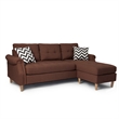 Poundex Furniture Fabric Reversible Sectional Sofa Set in Espresso Color